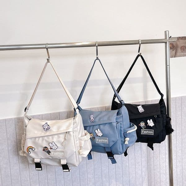Bestseller Autumn New Ins Hong Kong Style Fashion Artistic Single-Shoulder Crossbody Messenger Bag, Large-Capacity Trendy Student Bag For Women Ddmytues