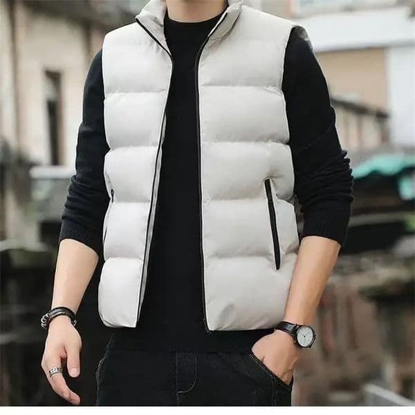 Vest Jacket Winter Fashion Mens Sleeveless Stand-up Collar Thickened Jacket Down Vest 251105BJ