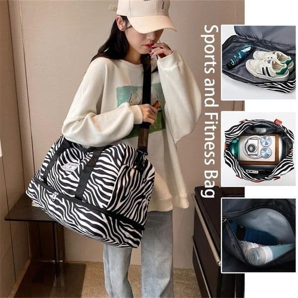Travel Bag Womens Handbag Leopard Zebra Print Waterproof Large Size Luggage Fitness Dry Wet Separation Duffle Bag Weekend Bag 260317BJ