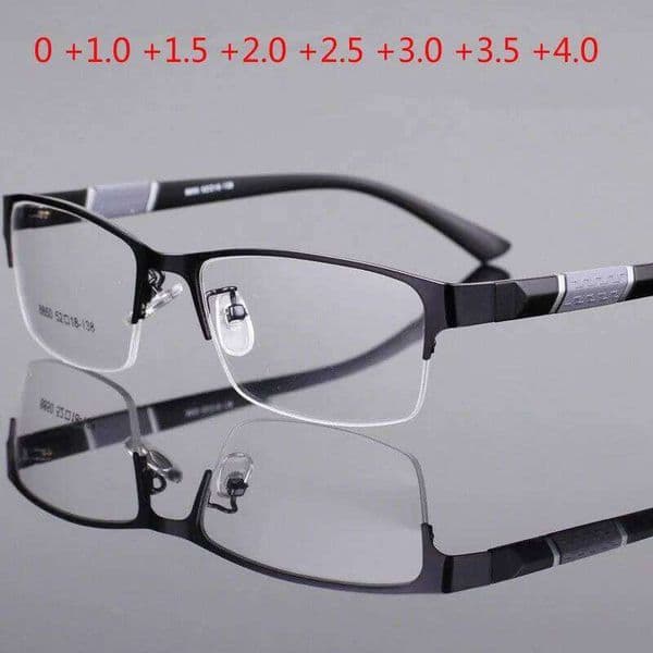 +1.0+1.5+2.0+2.5+3.0+3.5+4.0 Reading High Quality Half-frame Diopter Business Office Presbyopia Glasses for Men Women 26Y0418