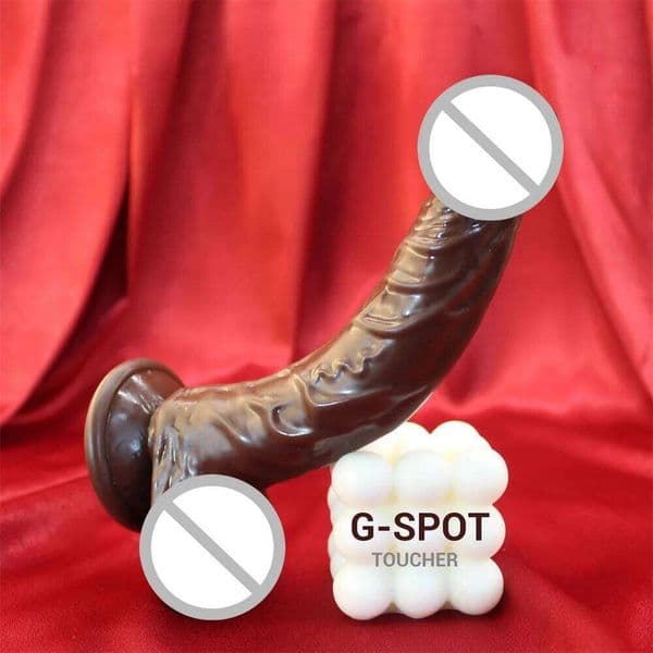 S-XL Realistic Fake Penis With Suction Cup Gay Sex Toys for Women Curved Brown Dick Anal Plug Vaginal Masturbators Dildo 26L0418