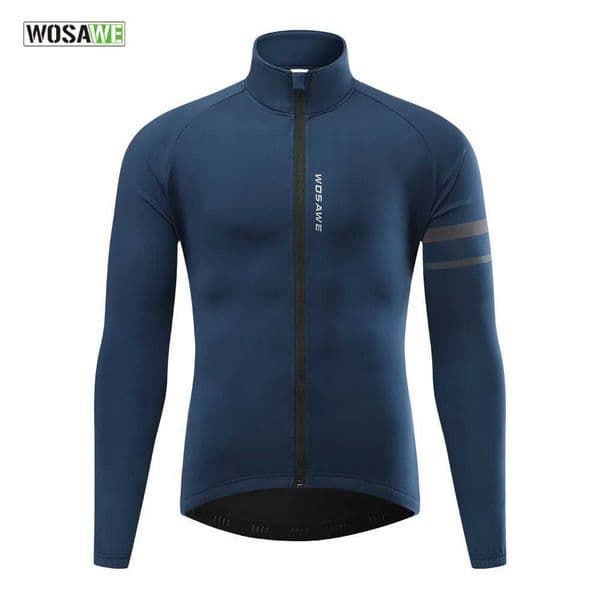 WOSAWE MensThermal Winter Cycling Jacket Fleece Lining Long Sleeve Jersey Windproof Running Riding Ciclismo Cycling Clothing S260416