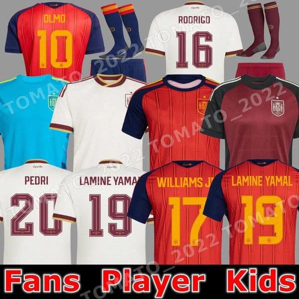 2026 World Cup SPAIN Soccer Jerseys PEDRI GAVI LAMINE YAMAL MORATA Carvajal OLMO FERRAN RODRIGO camiseta espana Jersey Men Kid Kit Football Shirt Fan Player