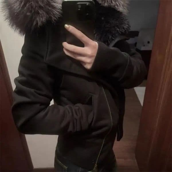 American Vintage Y2K Spicy Girl Fur Collar Hooded Sweatshirt Jacket for Women Autumn and Winter Thicken Zipper Short Tops Street 251230BJ