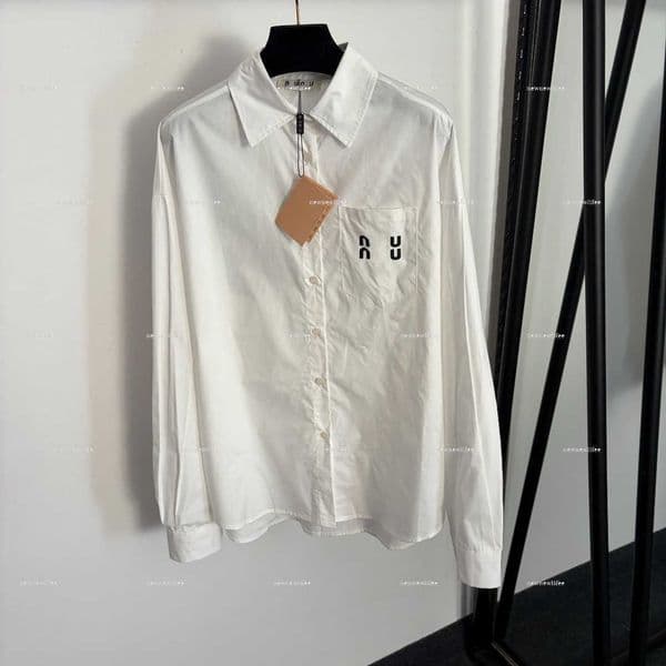 Luxury lapel women shirt Summer lady coat women designer clothes letter printed long sleeved shirt A127X03N069