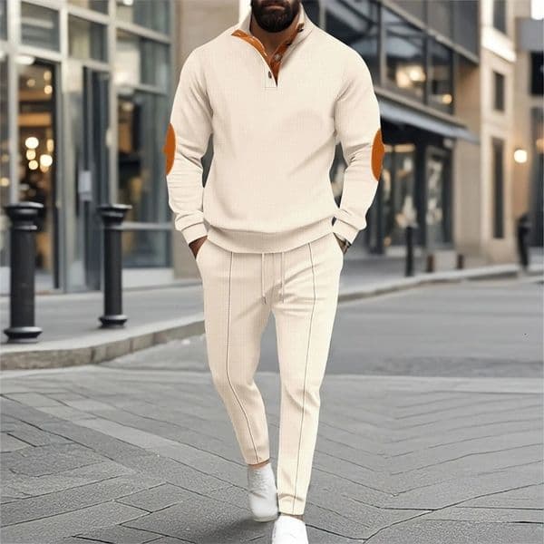 Trend Sports 2-piece Set Simple Fashion West Breathable Business Casual temperament Men Spring And Autumn 2-piece 250711BJ
