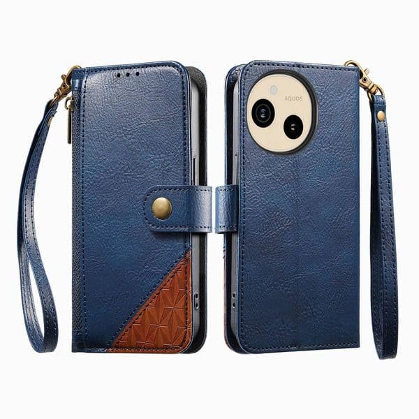 Flip color-blocked leather card Slot Wallet Cover For Sharp Aquos sense10 sense9 Magnetic button Fall prevention phone Case ddmythur