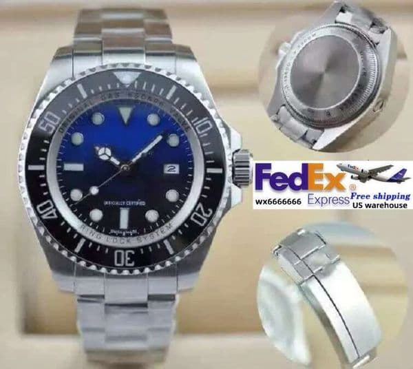 New SEA-DWELLER Ceramic Bezel Designer Men 44mm designer Mens Watch fashion Automatic Movement Mechanical Glide Lock Clasp watches clock high quality
