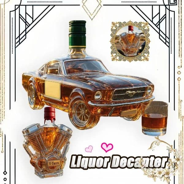 2026 Car Engine Whiskey Liquor Glass Decanter Home Bar Transparent Wine Bottle Container Statue Table Decoration Gift Accessories 251106 Free Shipping 003