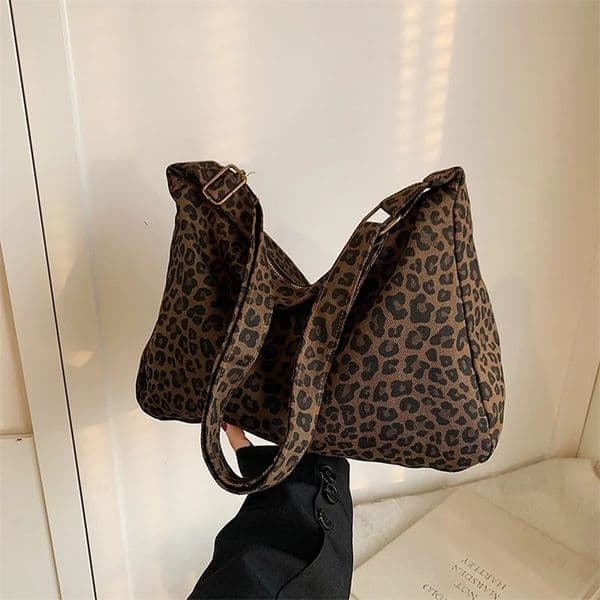 Womens Leopard Print Tote Bag Lightweight High-capacity Shoulder Bag Adjustable Shoulder Strap Crossbody Bag For Daily Use 251124BJ