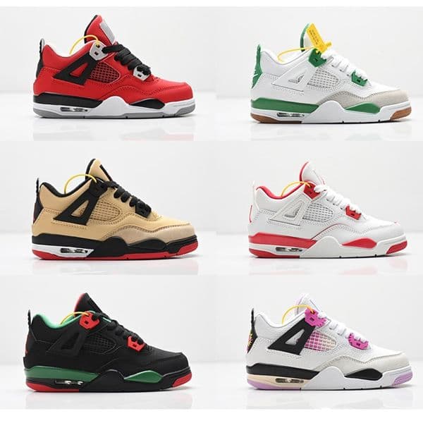 Kids Shoes Toddler Sneakers 4 Basketball Trainers red black Boys Girls Children Blue Youth Sports Cool 4s Grey Black Shoe Sports Athletic