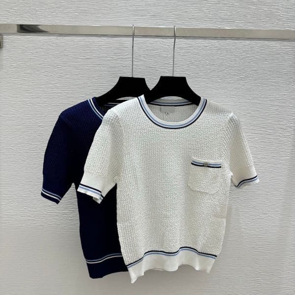 Women's knitted short-sleeved T-shirt; women's short-sleeved fashion knitted jacket top; high quality jacket