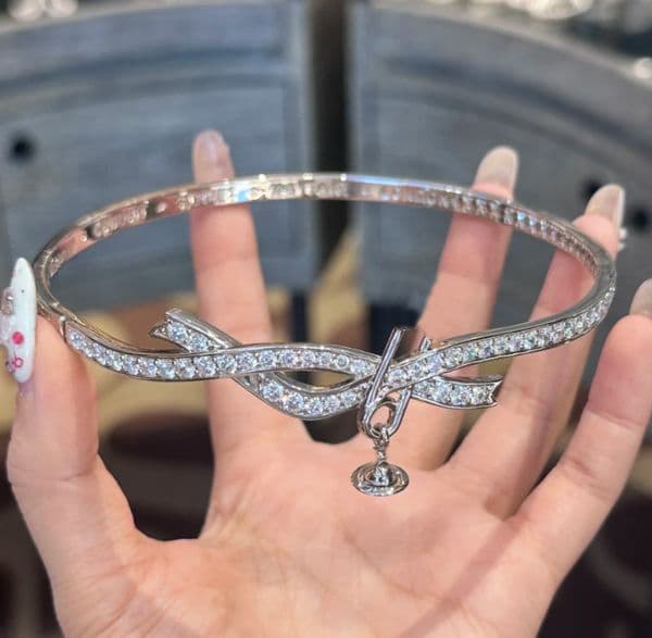 Luxury Saturn Bracelet Designer pin bracelet New style women's bow bracelet High-end Saturn bracelet necklace with full diamonds Luxurious jewelry gifts for ladies
