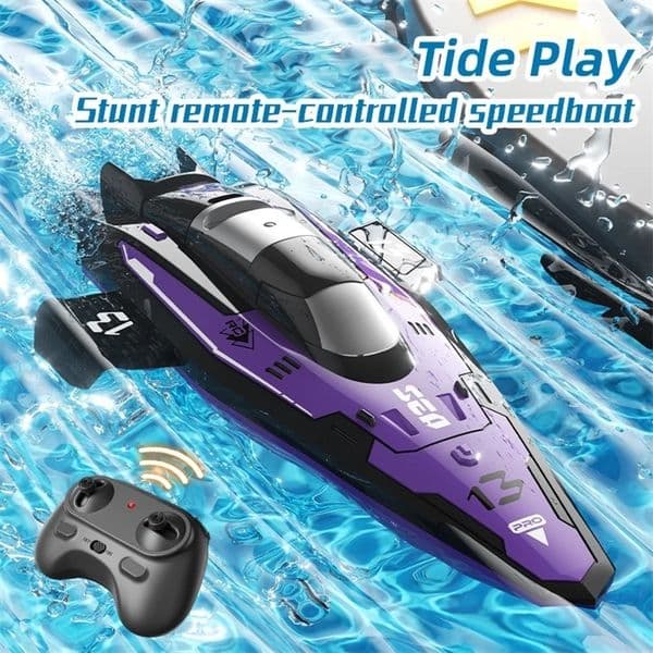 24G RC Racing Speedboat Mini Remote Control Stunt Boat Electric Radio Control Ship Double Motor Waterproof Toy Childrens Gift 260409BJ