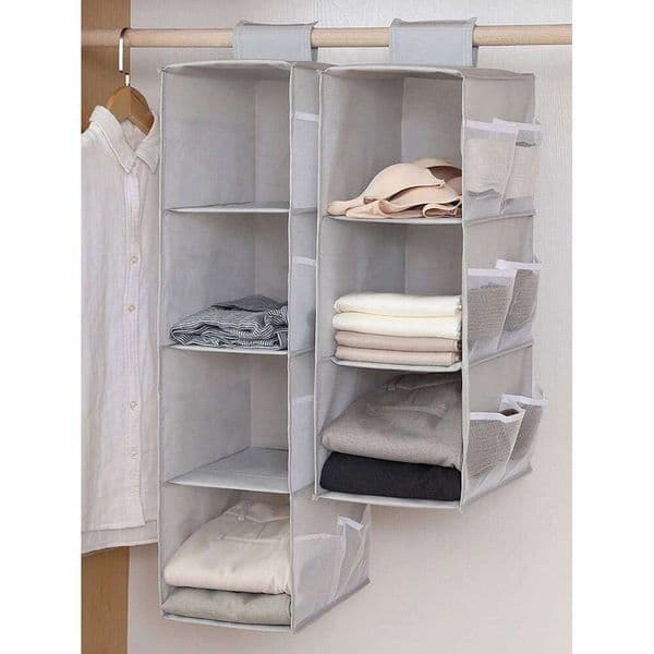 Non-Woven Washable Wardrobe Multi-Layer Folding Bra Underwear Socks Clothes Storage Organizer Hanging Bag 26Y0415