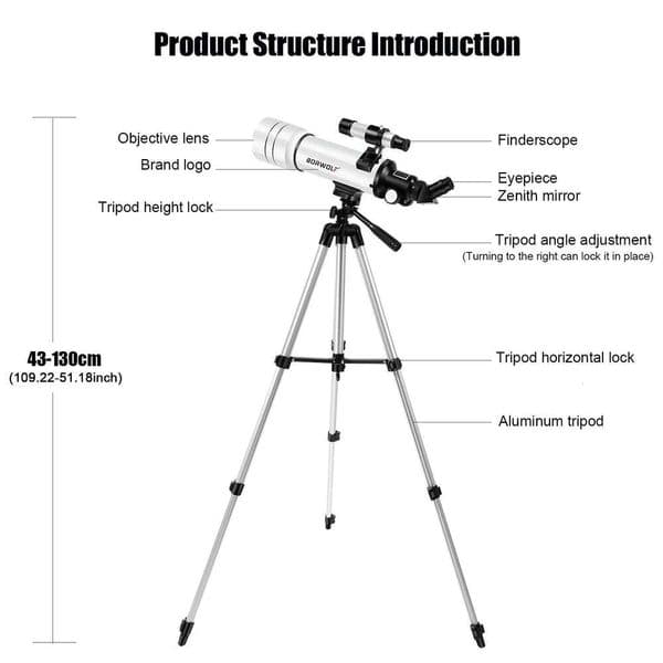 REH BORWOLF 70400 Professional High-definition Astronomical Telescope 333X To See The Moon and Stars Bird Watching Monocular 26W0418