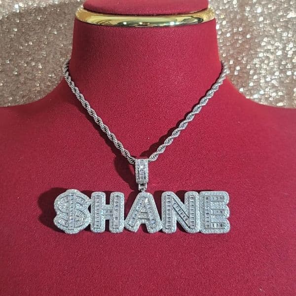 Custom Iced Out Small Name Pendants Personalized Letters Necklace With Tennis Chain Fashion Charm Hip Hop Jewelry For Women 260414