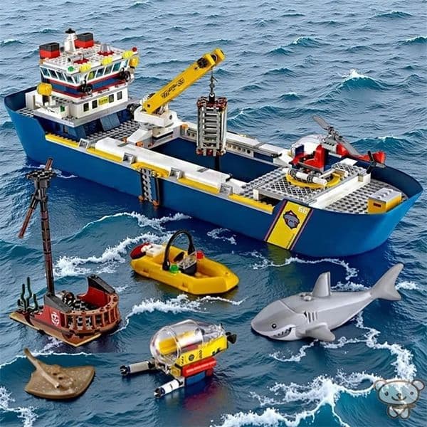 creative city cruise ship sea exploration ship building block boat model MOC brick assembly toy childrens Christmas 260408BJ