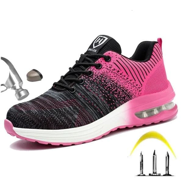 Fashion Men Women Steel Toe Puncture-proof Unisex Safety Casual Work Shoes Outdoor Sneakers Breathable Mesh Boots 251104BJ