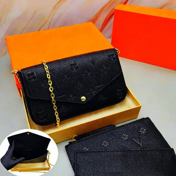 Designers POCHETTE 3 pcs/set Wallets Women embossing Leather Handbags Luxurys Womens Messenger Chain Shoulder Bag Clutch Crossbody Purse With box M64064 M61276