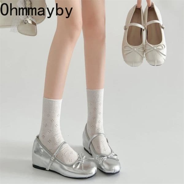 Spring Autumn Women Ballet Flats Round Toe Shallow Ladies Casual Shoes Soft Leather Eelgant Dress Shoes 260303BJ