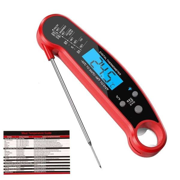 LMETJMA Meat Digital Instant Read Food Liquid Waterproof Kitchen Thermometer For Cooking Grilling Baking