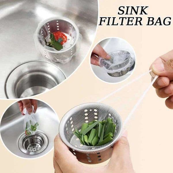 Sink Filter Bags Anti-blocking Garbage Nets Disposable Floor Drain Mesh Bag Kitchen Accessories VIE LENTE