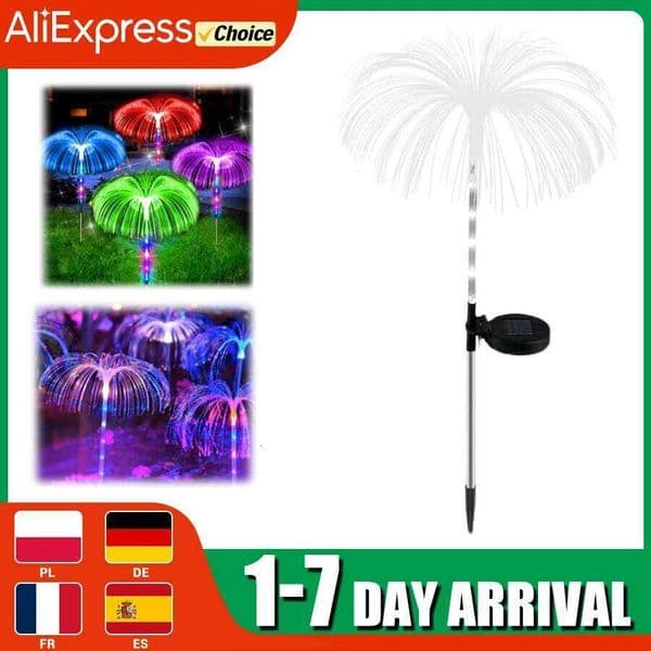 7 Color RGB Outdoor Garden Gradient Jellyfish Solar Lights Waterproof Single Layer for Landscape Pathway
