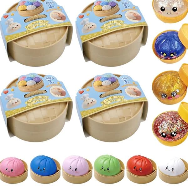 Hot New Dumpling Squishy Colorful Soft Hand Moldable Toy Slow Rising Stress Relief Squeeze Ball with Massage Effect
