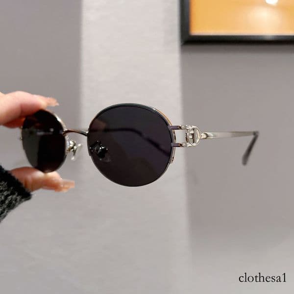 2026 New Designer sunglasses for women Metal Old Money Style Retro Oval Sunglasses for Women, UV Protection Sunshade Glasses Chunjinqiuli