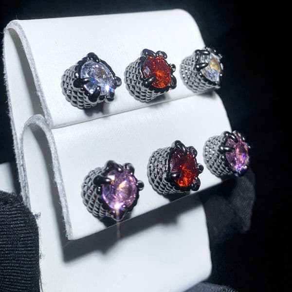 High-end Year New Claw Magnetic Unisex Moissanite Dragon Earrings Jewelry Hip Hop Ear Accessories Wholesale