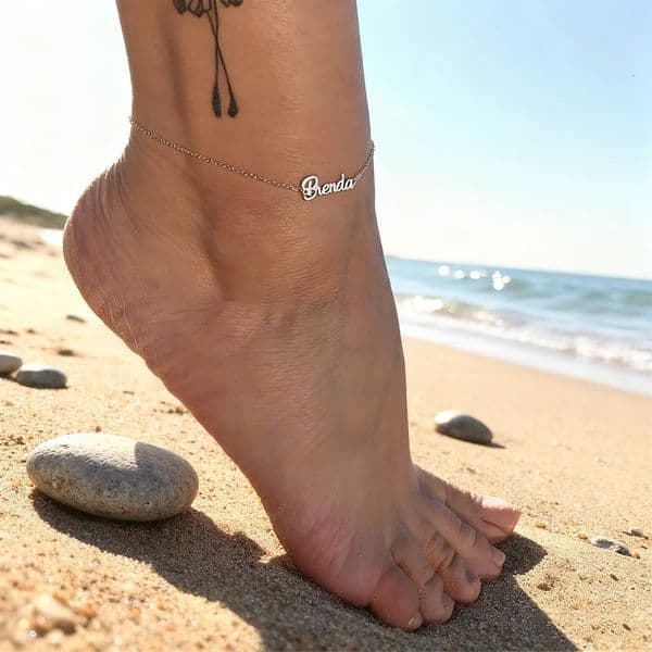 DODOAI Stainless Steel Custom Name Anklet Personality Nameplate Leg Chain Ankle Bracelet Boho Jewelry for Women Girls 260418