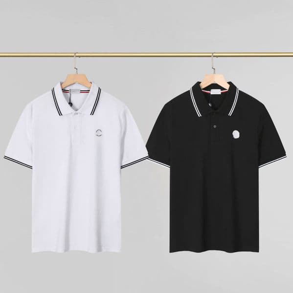 High Quality Badge Polo Shirt Men's Summer Short Sleeve Striped Turn-down Collar polos Shirts Designer T-shirt Breathable Tees France Style