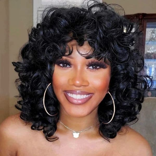 European and American wigs, popular on Popularity, short curly afro wig, synthetic high-temperature fiber wig