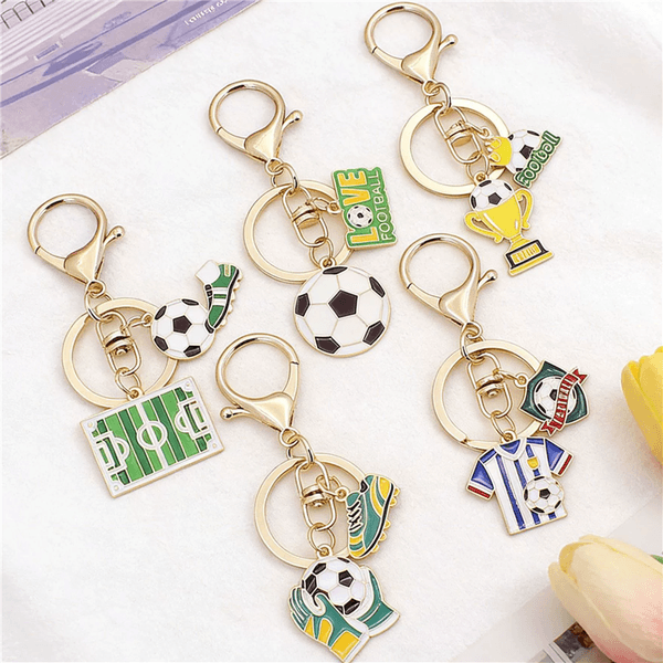 Fashion Cartoon Key Rings for Man Woman 2026 World Cup Football Alloy Soccer Shoes Sports Student Keychain Souvenir Schoolbag Jewelry Family Father Friend Gift Box