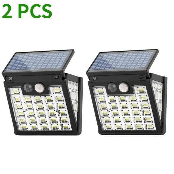 2PCS 72LED Lights with PIR Motion Sensor Waterproof 3 Modes Outdoor Solar Wall for Patio Garden Security Street Lamp