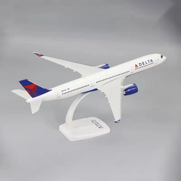 1 200 Scale A350-900 A350 Delta Airlines Plastic Resin Assembly Aircraft Model Toy With Bracket Childrens Gift Building Block 260324