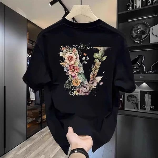 Luxury Brand Designer Pure Cotton Versatile Short-sleeved T-shirt For Men, 2025 New Summer Trendy Brand, Niche High Street, American-style Loose-fitting Top