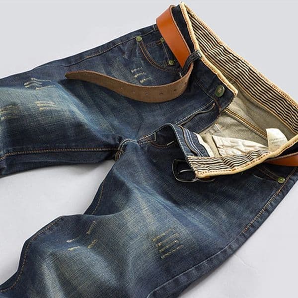 2025 Casual Jeans Men Business Straight Stretch Denim Pants Trousers Slim Fit Classic Cowboys Young Man 260413