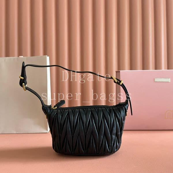Mini Wander matelasse nappa leather Hobo bag Lambskin handbag Luxury Desianer Bag 15CM Professional OEM Quality shoulder bag with Gift Box MM5NE026A