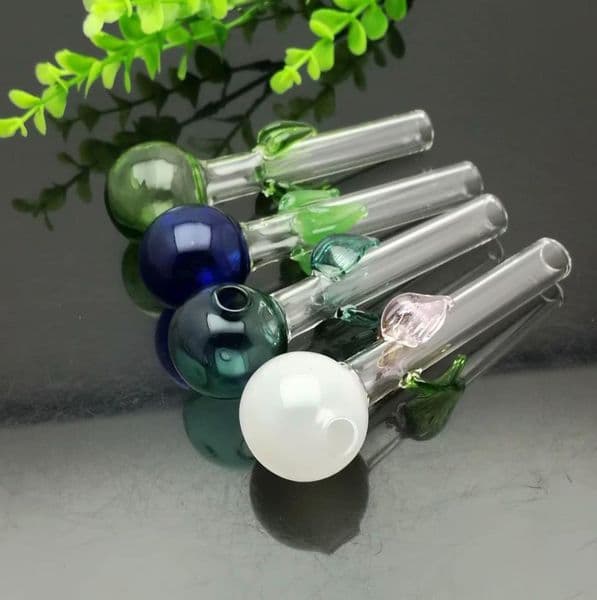 Glass Pipes Smoking Hand-blown Beautifully Handcrafted Smoking Pipe Colored Plate Flower Bubble Straight Pipe