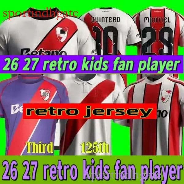 River Plate Soccer Jerseys 2026 Mens Kids Football Kit Set with DE LA CRUZ, BELTRAN, BORJA, SOLARI, SIMON - Fans Home, Away & Third Shirts top quality
