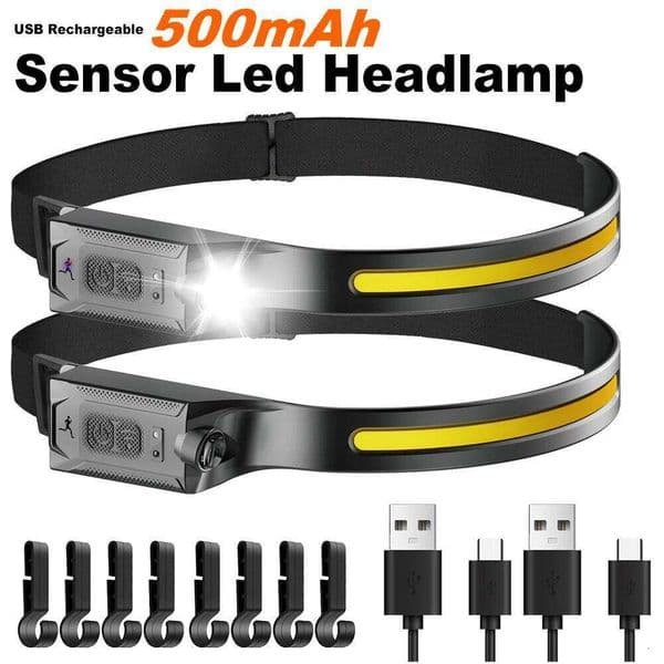 USB Rechargeable LED Sensor Headlamp XPE+COB Headlight Led Torch Camping Search Light Head Flashlight for Fishing Lantern