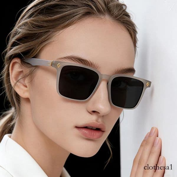 New stylish square-frame sunglasses, sun protection, slimming effect, popular influencer style, unisex, high-end driving glasses Chunjinqiuli