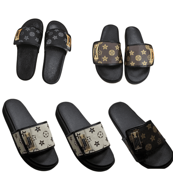 Men's Home Slippers Summer New Style Flat Casual Retro Patterned Anti-slip Quick-drying Sandals Beach Slippers