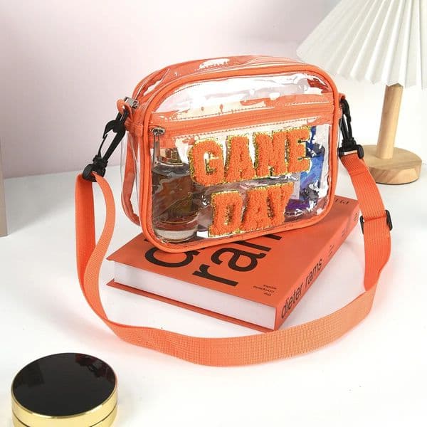 Crossborder embroidery letter messenger bag transparent PVC shoulder small square travel portable cosmetics wash storage ba 260420
