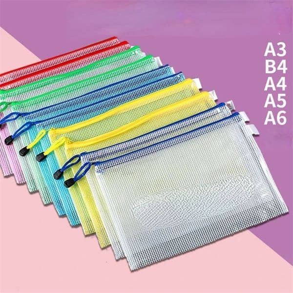 1 Pc Waterproof Zip Bag A3 A4 A5 A6 Transparent Document Bag Pen Filing Products Pocket Folder Office School Supply 250627BJ