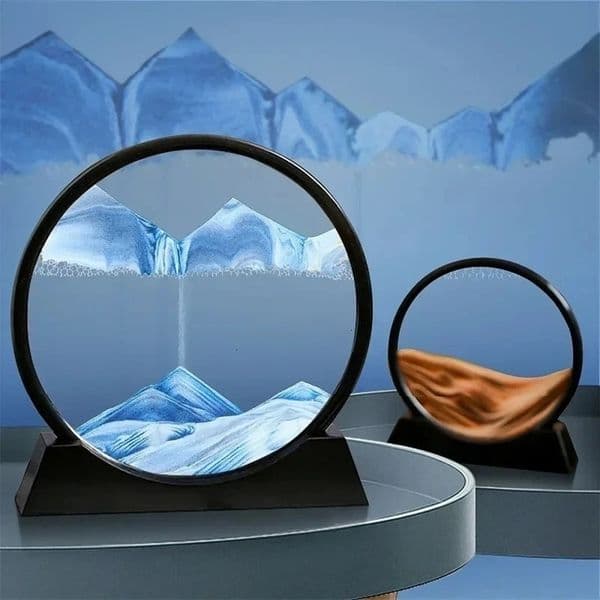 3D Moving Sand Art Picture Round Glass Deep Sea Sandscape Hourglass Quicksand Craft Flowing Sand Painting Office Home Decor Gift 251216BJ