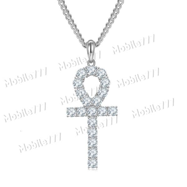Designer Bestsellers Fashion O-shaped Cross Necklace S925 Silver Pendant Moissanite Studded Hip Hop Jewelry For Women Men Gift