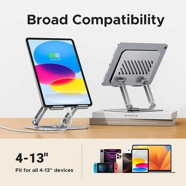 UGREEN Tablet Phone Stand 360Rotatable Aluminum iPad Stand For iPad Pro iPhone Tablet Support Laptop Stand Tablet Holder S26420{category}